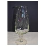 Vintage Yellow Depression Ware Etched Carafe