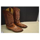 Vtg. Larry Mahan Ostrich Boots Sz.9D,Some Damage,