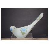 Vintage Fenton 'Bird Of Happiness' Blue Satin