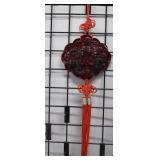 Asian Resin Wall Hanging-Guanyin on Dragon w/Knots
