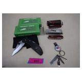 Two Multi Knives, Two Fixed Blase Knives & More