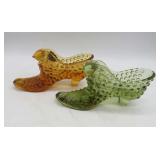 Two Fenton Cats Head Slippers