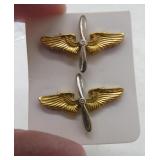 Two 1940's USAF Officer Insignia Collar Pins