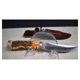 Schrade, Uncle Henry, Stag Handle Knife w/ Leather