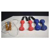 Jump Rope,Dumbbells and Hand Grip Strength Trainer