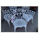 Three Metal Out Door Chairs
