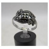 Sterling Marcasite Ring - Sz 7-3/4