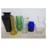 Six Assorted Glass Vases