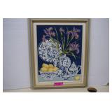 Vintage Floral Needlepoint Wall Art