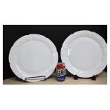 Two Large Vintage Milk Glass Platters