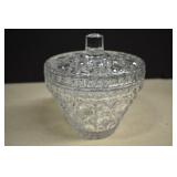 Quality Lead crystal Covered Dish,Button & Cane