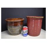 Two Heavy Pottery Planters