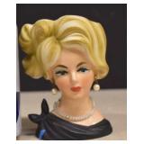 Vintage Napcoware Lady Head Vase w/ Pearls