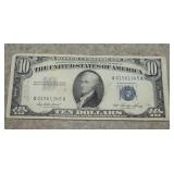 1953 $10 Silver Certificate  Blue Seal