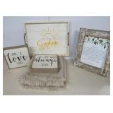 Throw Blanket, Sunshine Tray, Frame and Art