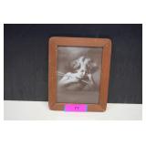 Antique Cupid Asleep M.B. Parkinson Framed Photo