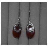 Sterling Carnelian Dangle Earrings