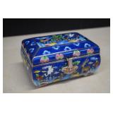 Beautiful Enameled Metal Jewelry Box in Gift Box