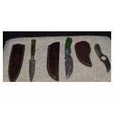 Damascus Style Dagger, Curved Blade & Fixed Blade