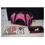 Pet Carrier, Guard Dog & Warning Signs