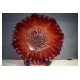 Imperial Ruby Red Grapes/Leaves Bowl -Glows Under
