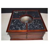 Vtg. Bombay Co. Wooden Valet Jewelry Box w/ Change