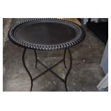 Metal Table With Removable Top & Glass Insert