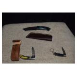 Curved Fixed Blade, Damascus Style Pocket Knife &