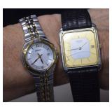 Two Seiko Watches-Metal Band Runs; Leather Band