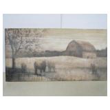 Wooden Pastoral Print - 27x14