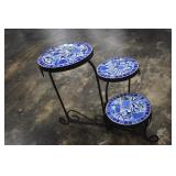 Three Tier Tile Mosaic Plant Stand