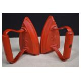 Two Painted Cast Iron Sad Irons