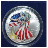 1999 American Silver Colorized Eagle Dollar in Box