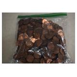 Bag With Approximately 700 Pennies (Mixed Dates)