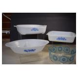 Four Vintage Baking Dishes - Fire King Milk Glass