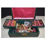 Vintage Jewelry Box Filled With Lots Of Vintage To