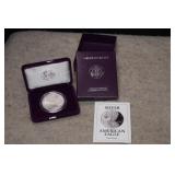 1992-S American Silver Eagle Dollar w/ Box & COA