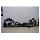 Metal Cutout Forest Scene wall Art 48' Wide