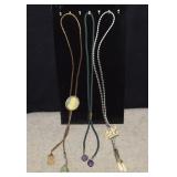 Three Bolo Ties w/ Polished Stones & More