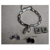 Necklace and Three Pair Of Earrings
