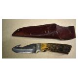 Bear MGC, USA Bone Stag Handle Gut Hook Knife W/