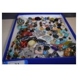 Tray Full Of Natural Stone Pendants & More -Tray
