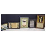 Framed 1920's Buzza Motto Writings & Others All