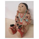 Teissedro Signed Heavy Clay Storyteller Statue 10'