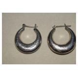 Sterling Engraved Hoop Earrings