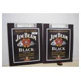 Two Metal Jim Beam Wall Signs. New