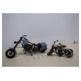 Two Metal Motocycle Sculpture