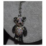 Sterling Italy Chain w/Articulated Rhinestone Bear