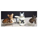 Vintage Figurines,Cat With Pearls,Japan Lion Cub &