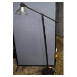 Unusual Adjustable Floor Lamp With Glass Shade